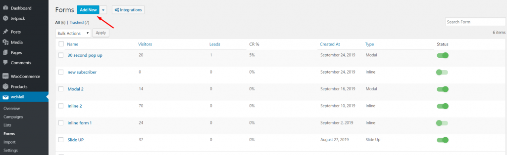 This image shows how to create a subscription form. 