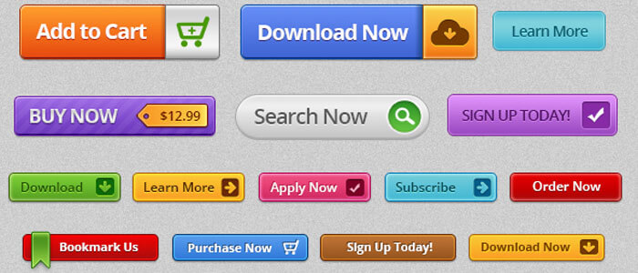 An illustration of different examples of call to action buttons- eCommerce UX best practices