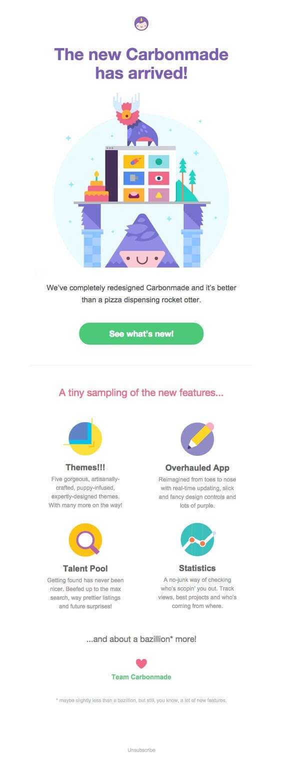 new product feature emails