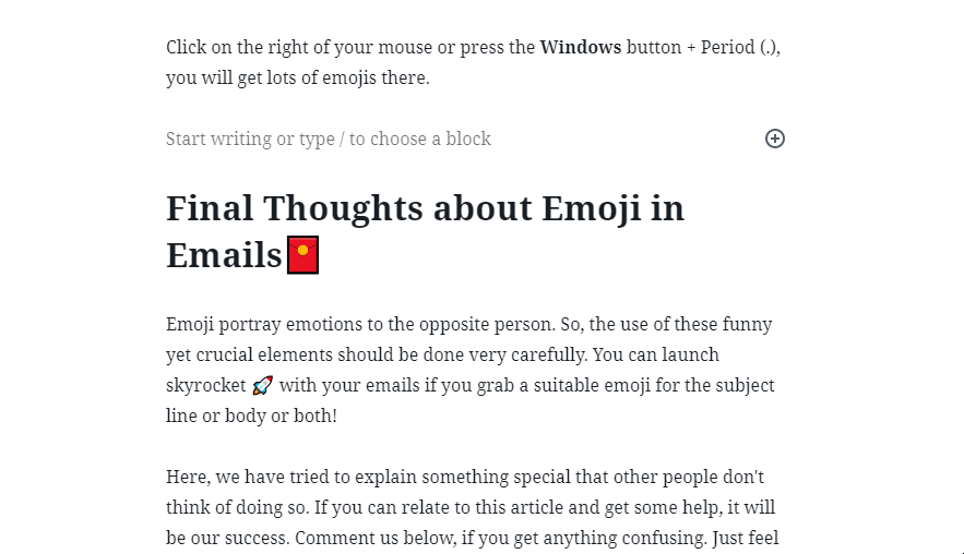 gif of Using Emoji in WordPress