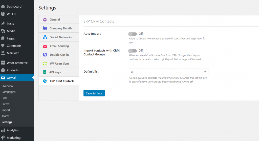 ERP CRM Contacts