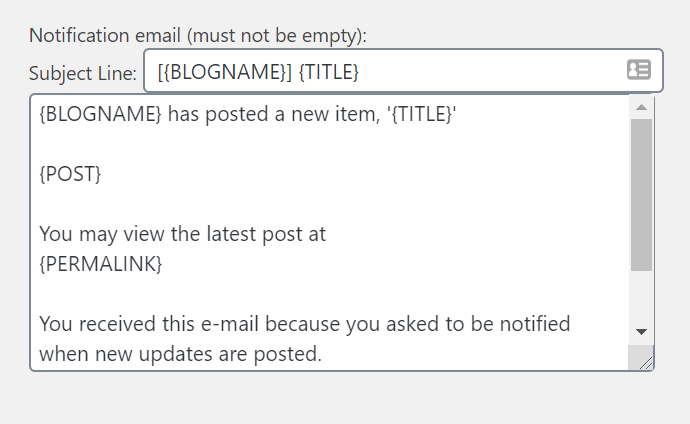 notification email