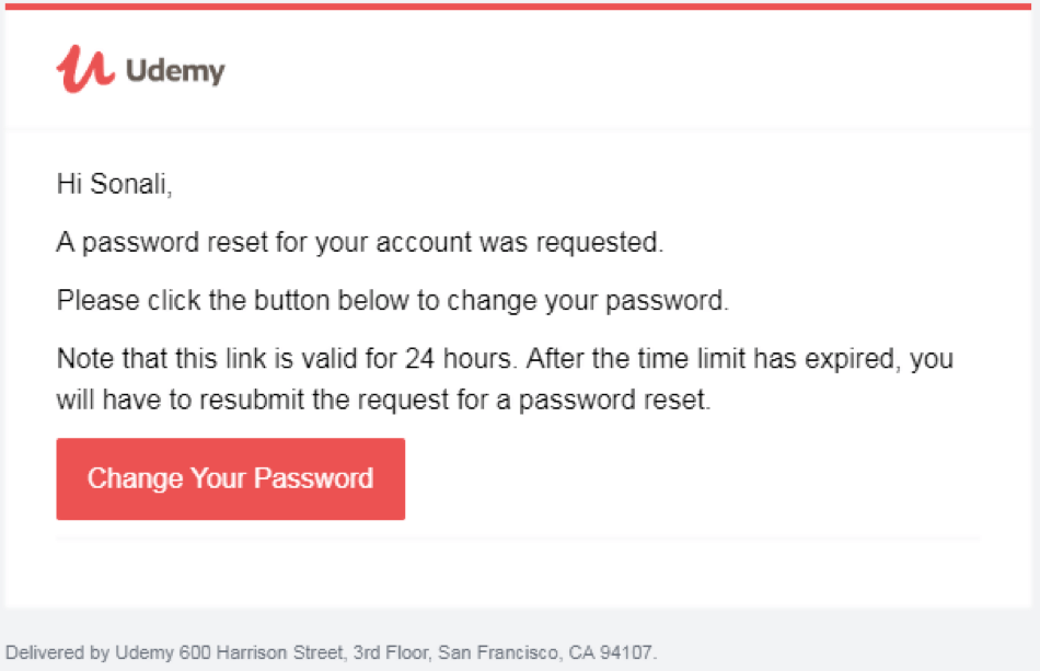 Password Reset transactional Email examples