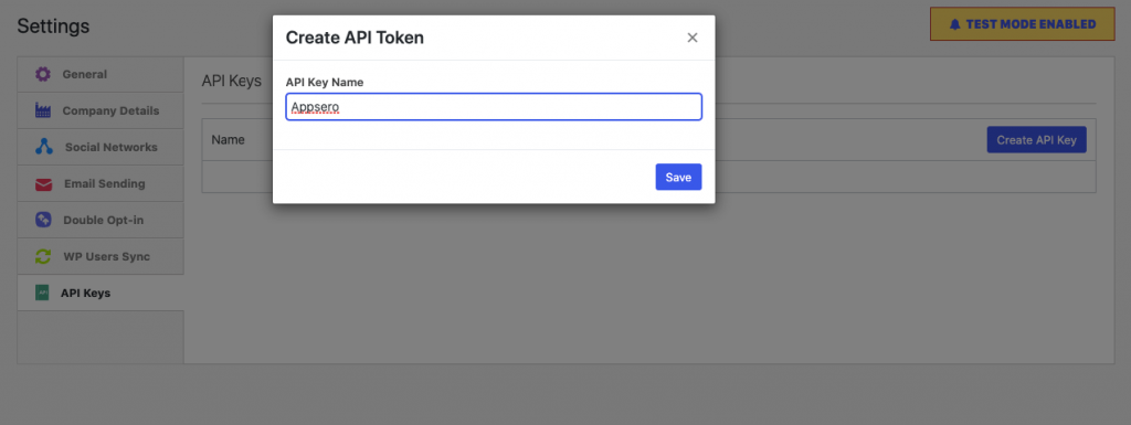 API token