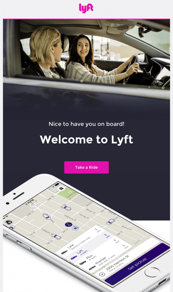 lyft-welcome-email how to create a welcome email