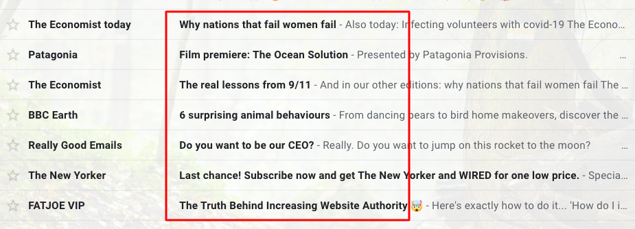 email subject line example