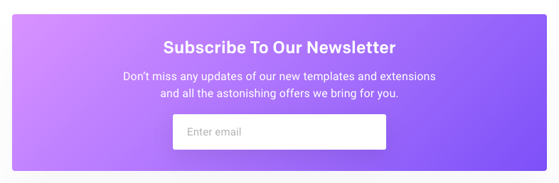 wemail newsletter sign up example under blogs