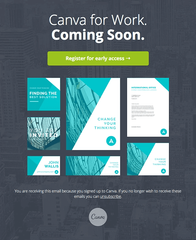 Canva Teaser Email