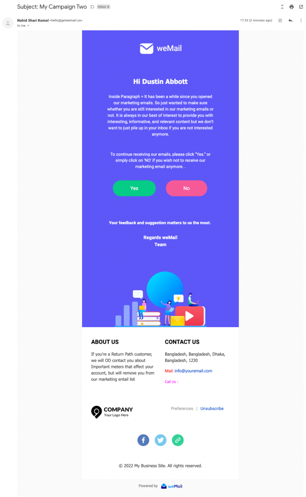Newsletter Email Template of weMail