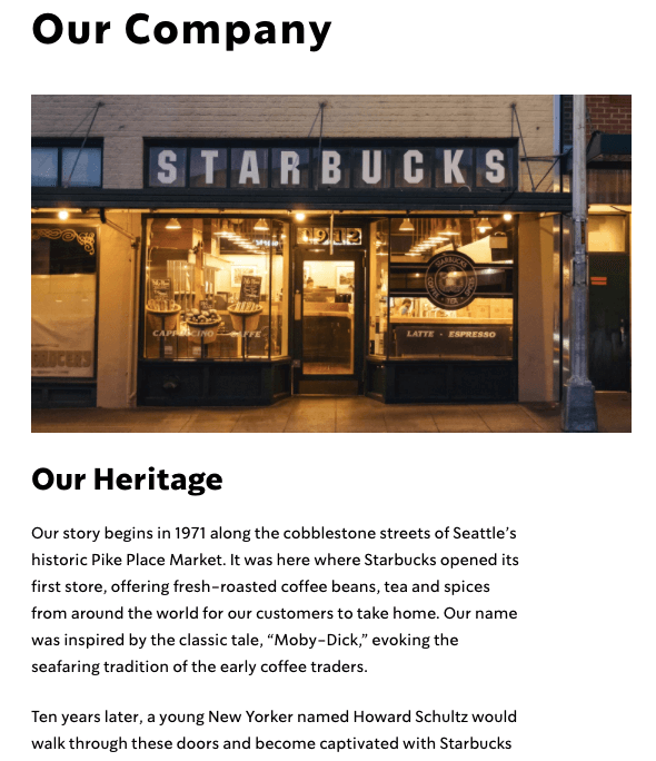 starbucks company profile example