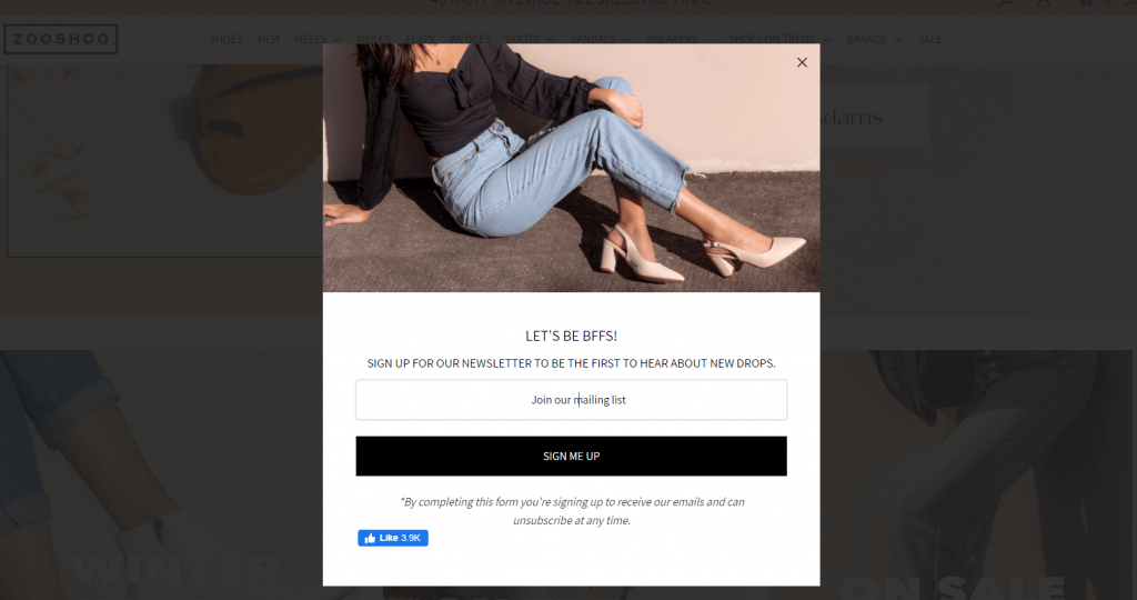 email popup examples