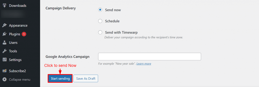 Start sending email
