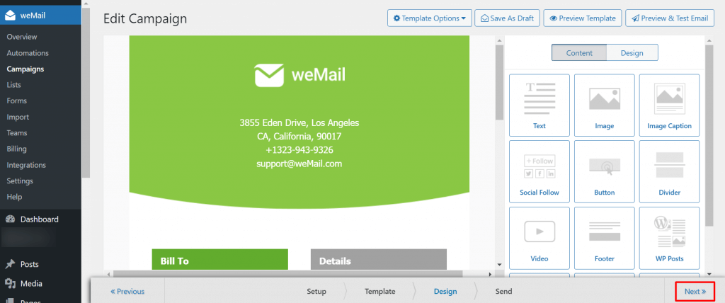 WeMail templates