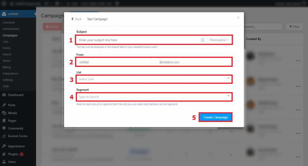 Steps to Create a New Post Notification Campaign on weMail