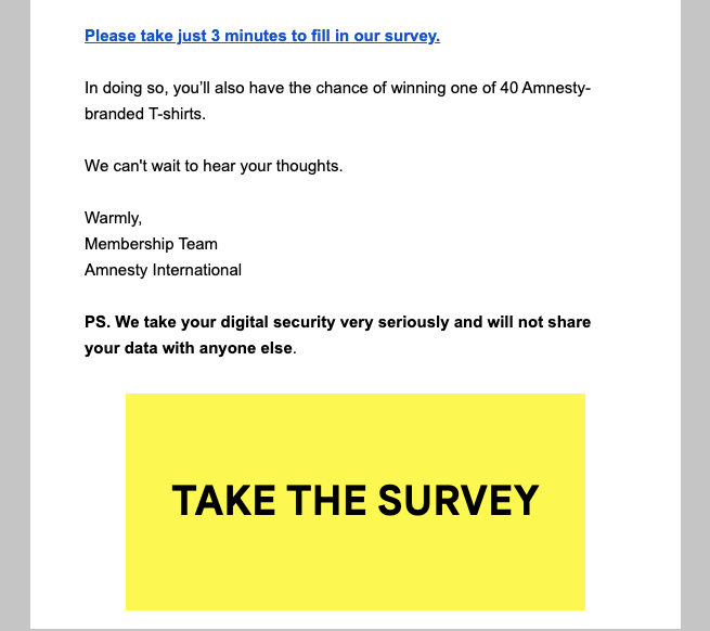 traditional survey email