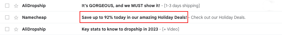 Write non-ignorable email subject line