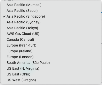 Earlier Amazon AWS Regions