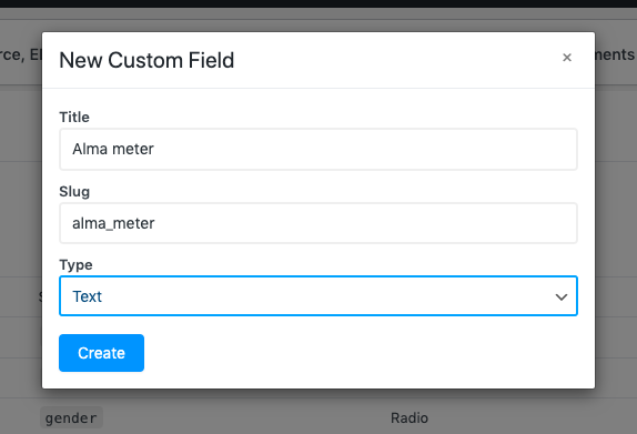 new custom field