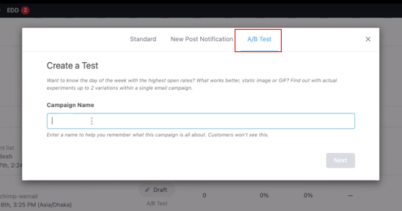 A/B Test Campaign