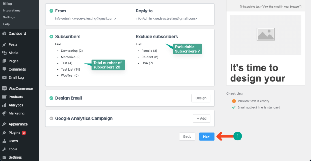 Exclude Email Suppression Lists While Sending an Email Campaign