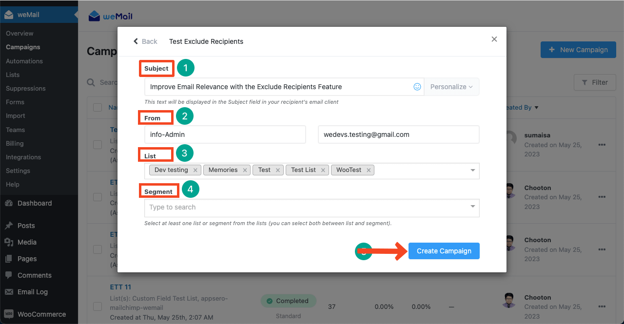 How to Exclude Recipients Using the weMail Plugin