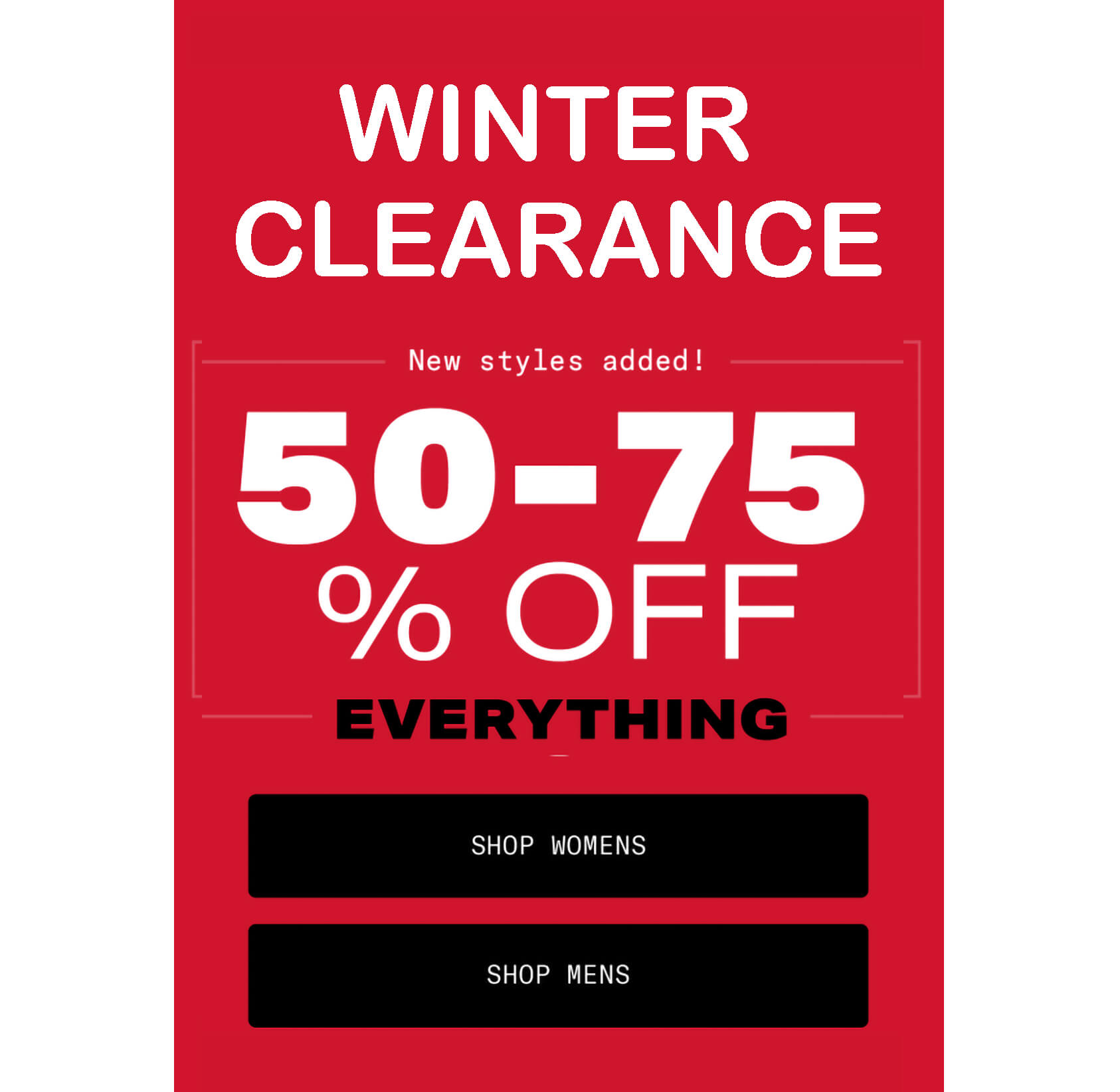 Stock Clearance Sales Email Examples