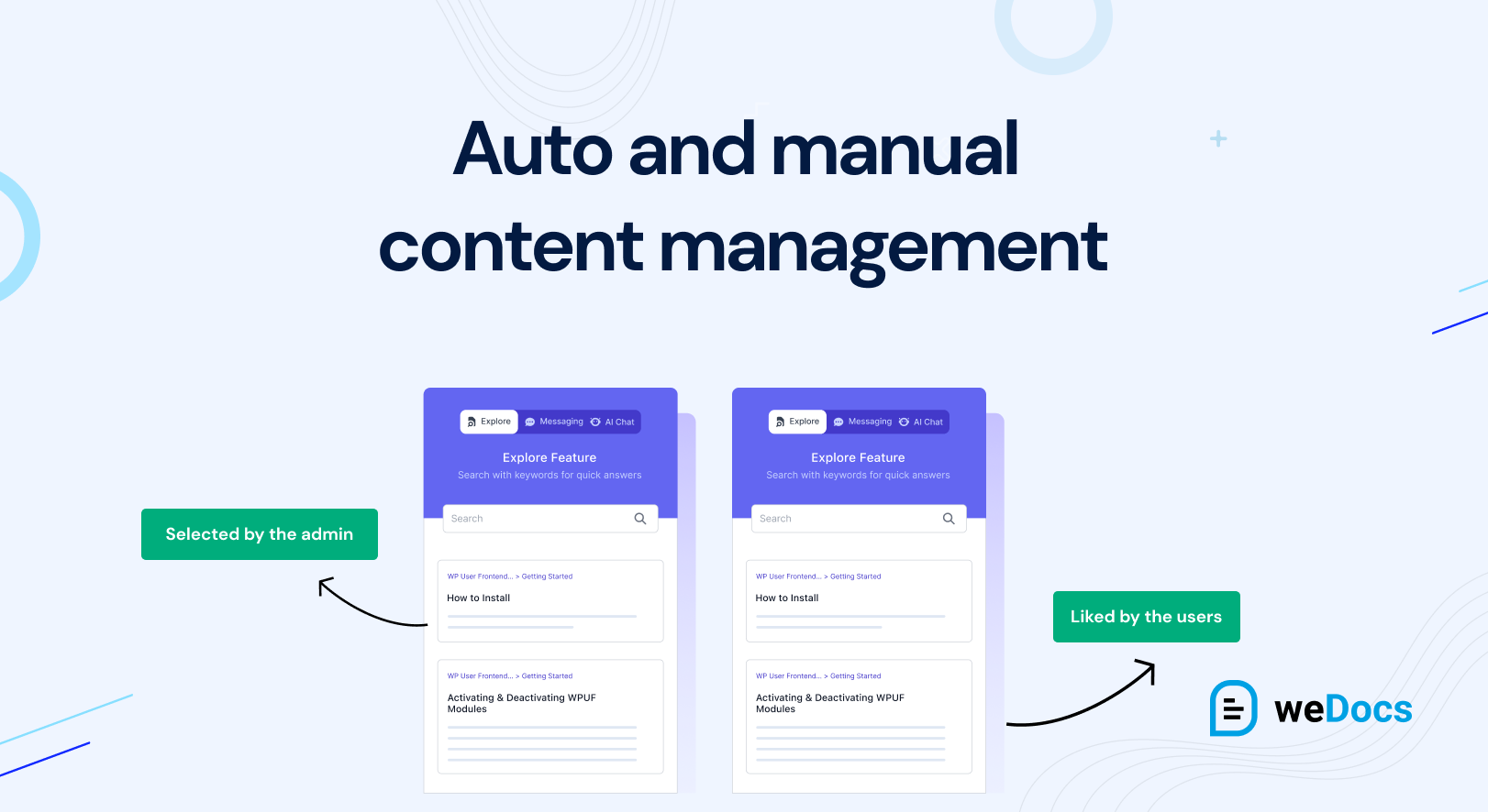 Auto or manual content selection to display frontend