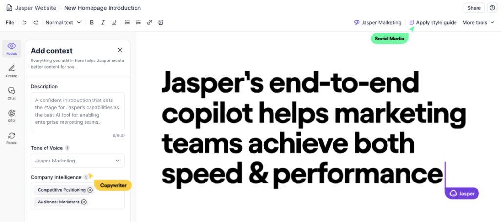 jasper ai copilot for ai email writing