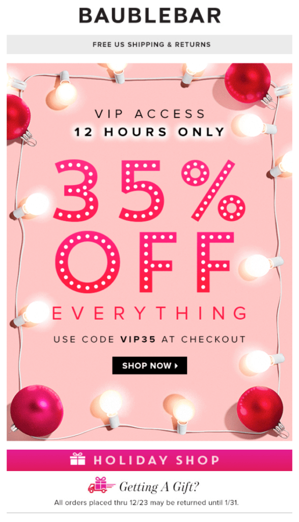 VIP Offer email by baubleber