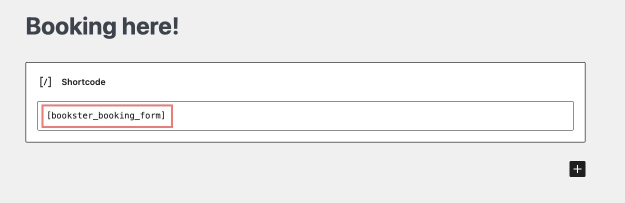 Showcase your booking booking system on WordPress using a shortcode