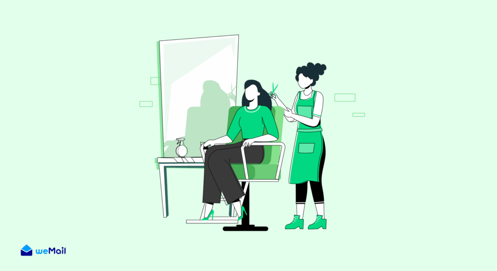 Illustration of salon and beauty business.