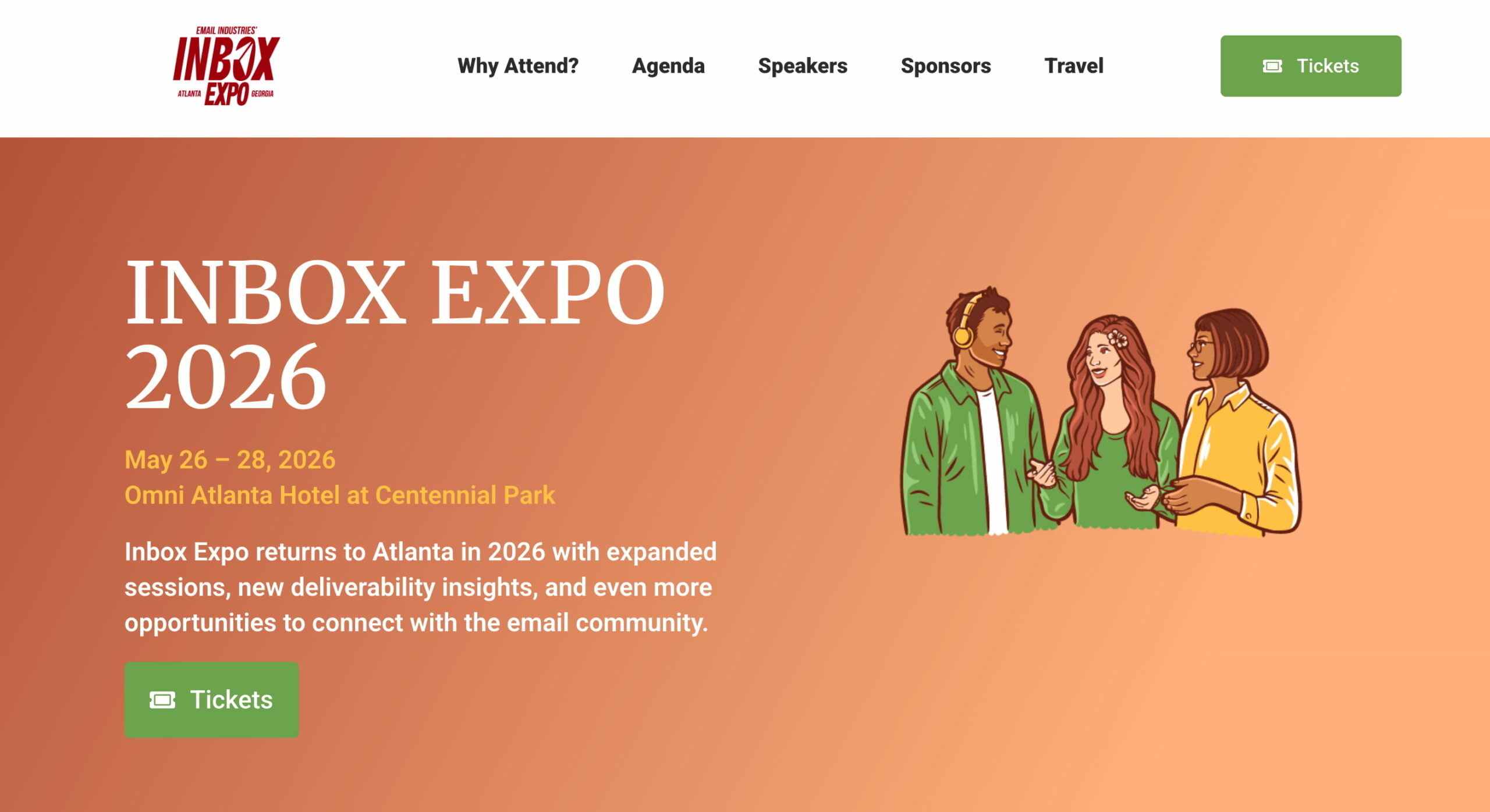 Illustration of the inbox expo website