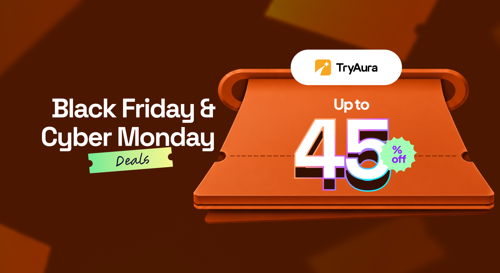 TryAura Black Friday and Cyber Monday 2026 deal: up to 45% off